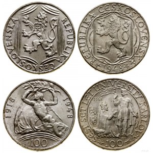 Czechosłowacja, zestaw 2 x 100 koron, 1948, Kremnica