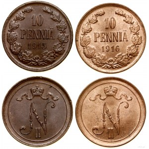 Finlandia, zestaw 2 x 10 penniä, Helsinki