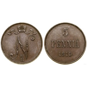 Finland, 5 penniä, 1910, Helsinki
