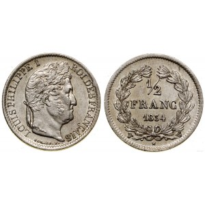 Francja, 1/2 franka, 1834 W, Lille