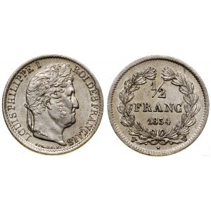 Francie, 1/2 franku, 1834 W, Lille