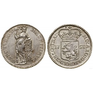 Niderlandy, 1/4 guldena (5 stuiverów), 1758, Utrecht