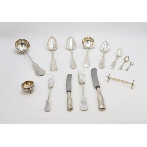 Cutlery set for 12 persons and table centerpiece in case