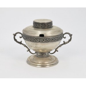 Round sugar bowl with lid