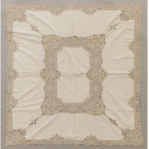 Tablecloth with lace inserts
