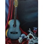 Jagoda Malinowska, Martwa natura z czaszką i gitarą, 2018