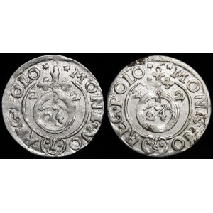 Zygmunt III Waza, Półtorak 1622, Bydgoszcz - korony - zestaw (szt. 2)