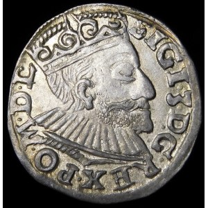 Zygmunt III Waza, Trojak 1592, Poznań - niska korona, data z lewej