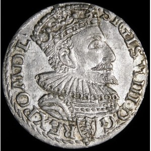Zygmunt III Waza, Trojak 1594, Malbork - pierścień zamknięty - piękny