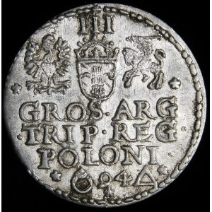 Zygmunt III Waza, Trojak 1594, Malbork - pierścień zamknięty - piękny