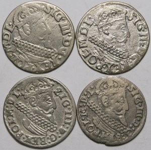 Sigismund III Vasa, Trojak 1621-24 Krakow - set (pcs.4)