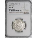 Sigismund III Vasa, Ort 1612, Gdansk - paw dot, PP - rare and beautiful