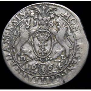 Jan II Kazimierz, Ort 1664 DL, Gdańsk - b. rzadki
