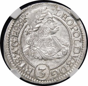 Silesia - Silesia under Habsburg rule, Leopold I, 3 krajcary 1670 SHS, Wrocław - exquisite