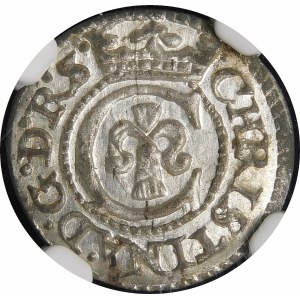 Inflanty - Pod panowaniem szwedzkim, Krystyna Waza, Szeląg 1643, Ryga - wyśmienity