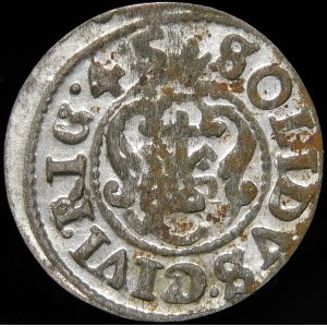 Inflanty - Pod panowaniem szwedzkim, Krystyna Waza, Szeląg 1645, Ryga
