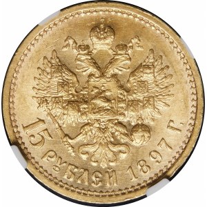 Russia, Nicholas II (1894-1917), 15 rubles 1897 АГ, St. Petersburg