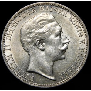 Niemcy, Prusy, Królestwo, Wilhelm II (1888-1918), 3 marki 1909, Berlin