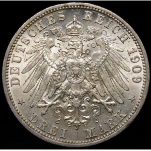 Niemcy, Prusy, Królestwo, Wilhelm II (1888-1918), 3 marki 1909, Berlin