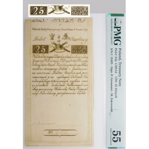 25 zloty 1794 - ser. C - impression contrastée - BEAU - Insurrection de Kosciuszko