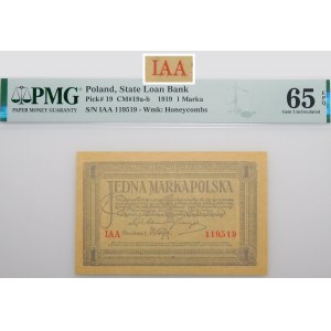 1 Polish mark 17.05.1919 - ser. IAA - first series of variety