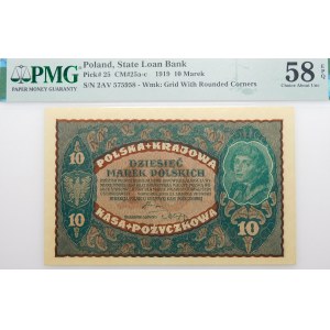 10 Polish marks 1919 - II Ser. AV