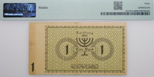 1 mark 1940 Lodz Ghetto - num. 7-digit - No. 10XXXXX the lowest variety number*.