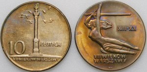 LOT 2x 10 gold Sigismund's Column and Nike 1965