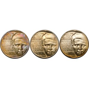 LOT 3x 10 gold Maria Curie Skłodowska 1967