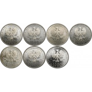 LOT 7x 1000 złotych Jan Paweł II 1982 i 1983