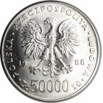 50000 zloty Józef Piłsudski 1988