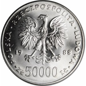 50000 zloty Józef Piłsudski 1988