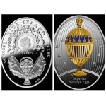 Sada 7 strieborných mincí, 1 USD, séria Fabergého vajíčka