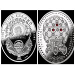 Sada 7 stříbrných mincí, 1 USD, série Fabergého vejce