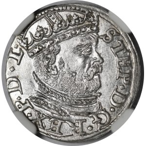 Stefan Batory, Trojak 1586, Ryga - mała głowa - wariant