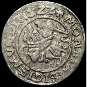 Zygmunt I Stary, Półgrosz 1522, Wilno - czterokropek - przebitka LITVA/NNIE - rzadki