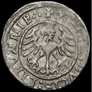 Zygmunt I Stary, Półgrosz 1522, Wilno - czterokropek - przebitka LITVA/NNIE - rzadki