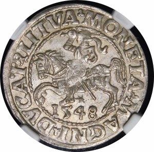 Sigismund II Augustus, Half-penny 1548, Vilnius - Roman I, LI/LITVA - beautiful