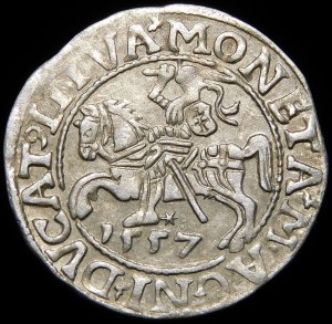 Sigismund II Augustus, Half-penny 1557, Vilnius - LI/LITVA - variant