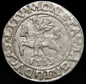 Sigismund II Augustus, Half-grosz 1563, Vilnius - 19 Pogon, Axe, DVX LI/LITV