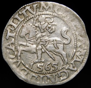 Sigismund II Augustus, Half-penny 1565, Vilnius - 22 Pogon, Axe, L/LITV