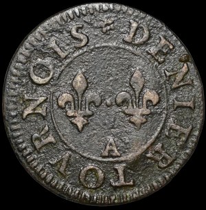 Henry Valois, Turonian denarius without date A, Paris