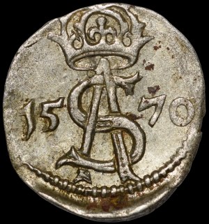 Sigismund II Augustus, Dwudenar 1570, Vilnius - Platina/Kerlein - very rare