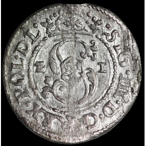 Zygmunt III Waza, Szeląg 1621, Ryga - POL M D L - ozdobniki