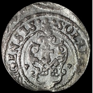 Zygmunt III Waza, Szeląg 1621, Ryga - POL M D L - ozdobniki