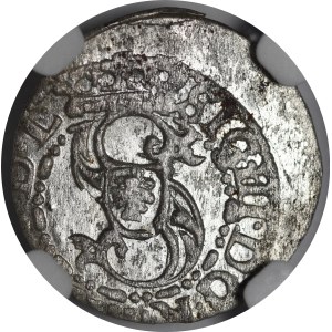 Zygmunt III Waza, Szeląg 1618, Ryga - gwiazdki - rzadki