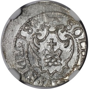 Zygmunt III Waza, Szeląg 1618, Ryga - gwiazdki - rzadki