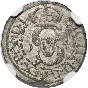 Zygmunt III Waza, Szeląg 1614, Wilno - Bogoria w otoku i Strzała - rzadki