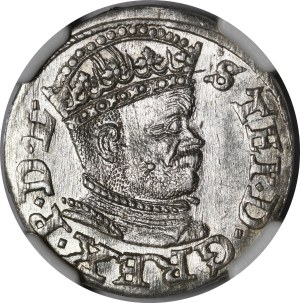 Stefan Batory, Trojak 1586, Riga - small head - variant - beautiful