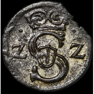 Zygmunt III Waza, Denar 1622, Łobżenica - rzadki i b. ładny